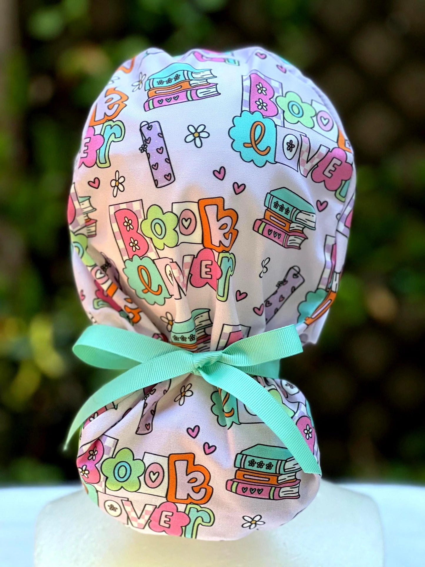 Book Lover  Ponytail Scrub Cap