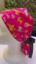 Load and play video in Gallery viewer, halloween kitty Ponytail scrub cap
