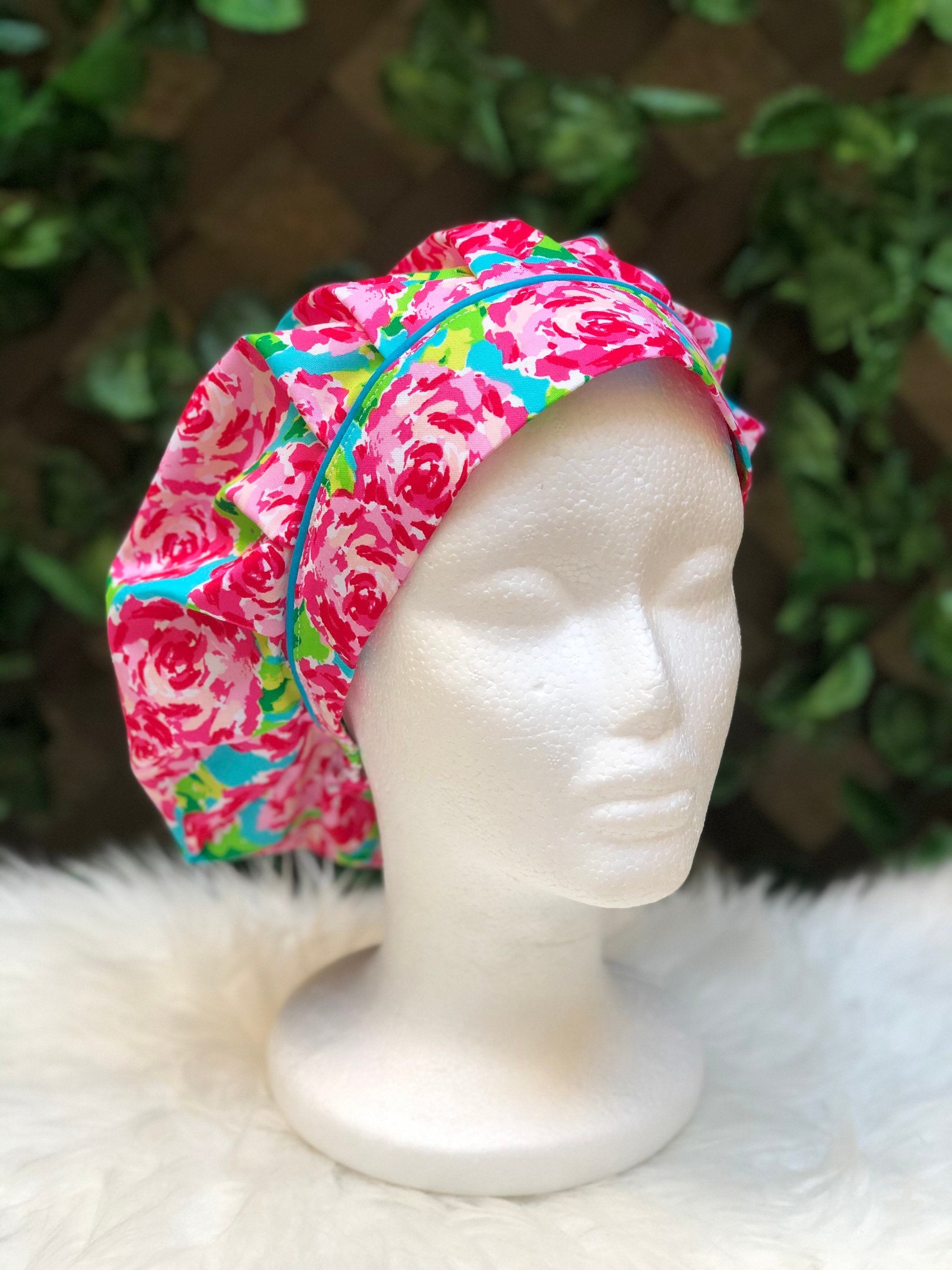 New custom lilly shops pulitzer ponytail scrub cap