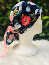 Load image into Gallery viewer, Navy Bloom - Ponytail Cap
