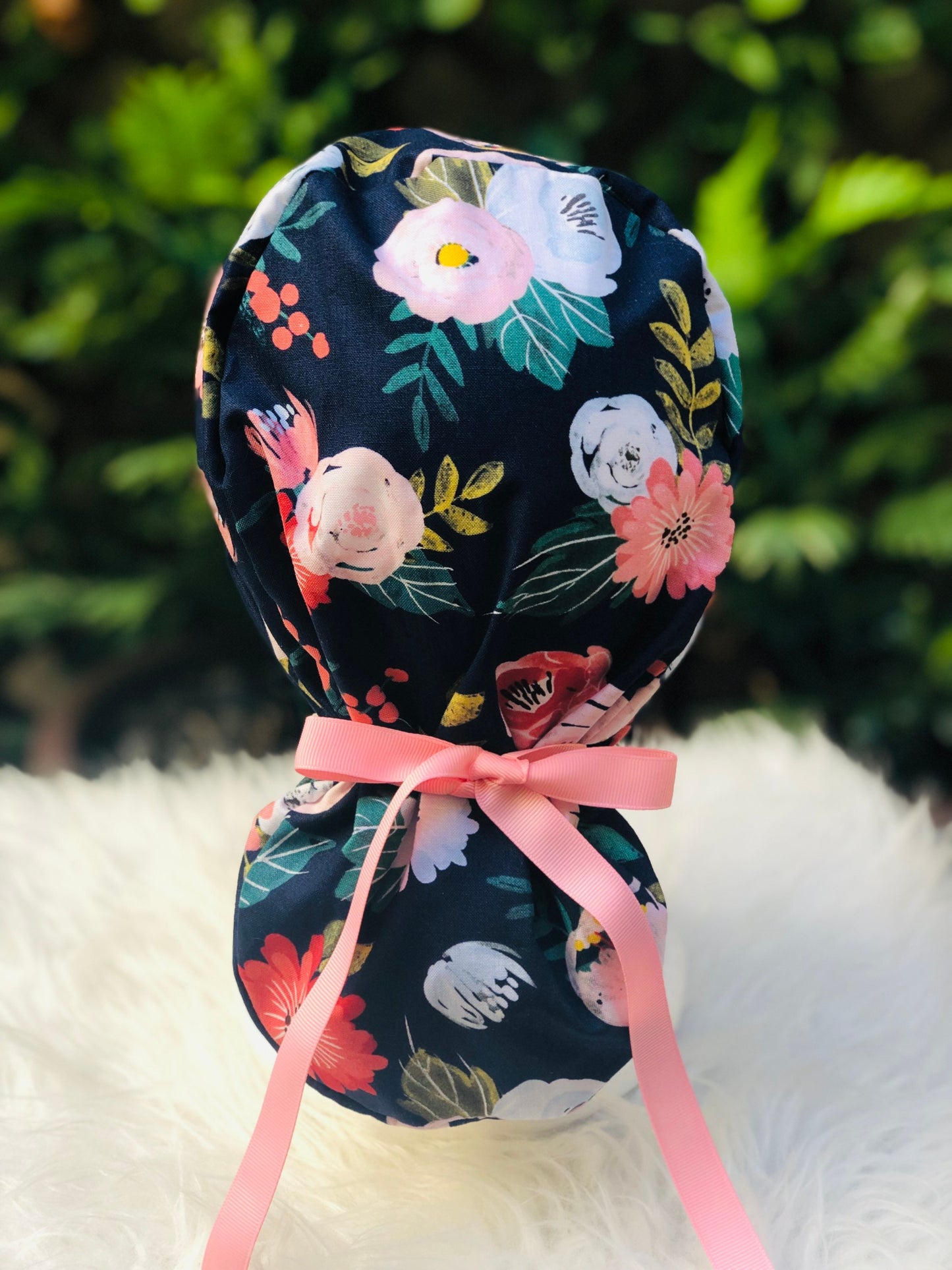 Navy Bloom - Ponytail Cap