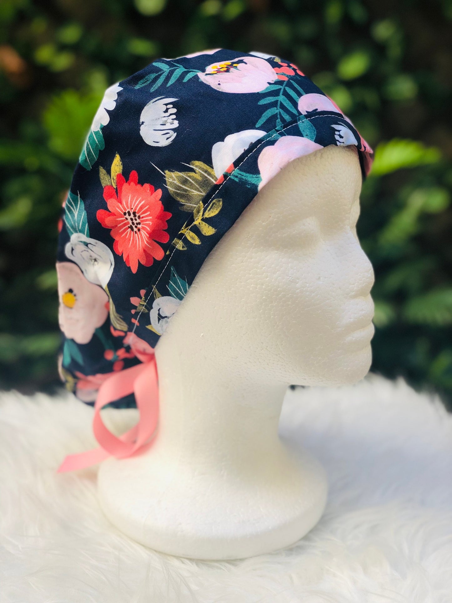 Navy Bloom - Ponytail Cap