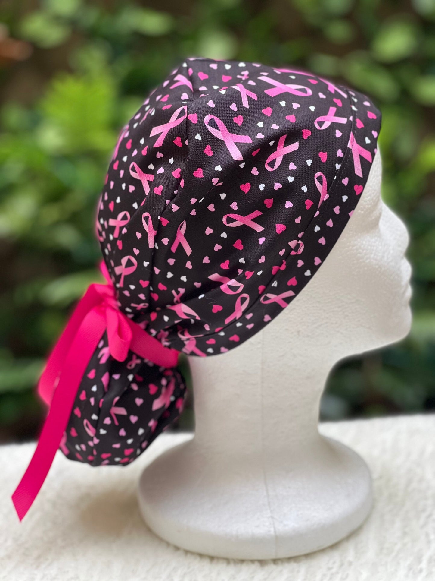 Breast Cancer Awareness (w/ Hearts) - Ponytail Cap