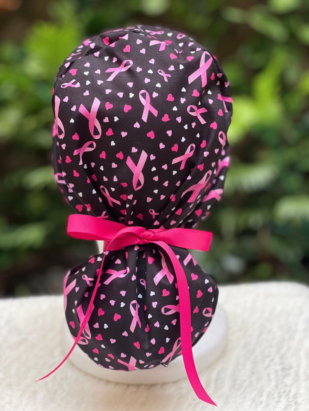 Breast Cancer Awareness (w/ Hearts) - Ponytail Cap