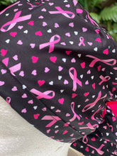 Load image into Gallery viewer, Breast Cancer Awareness (w/ Hearts) - Ponytail Cap
