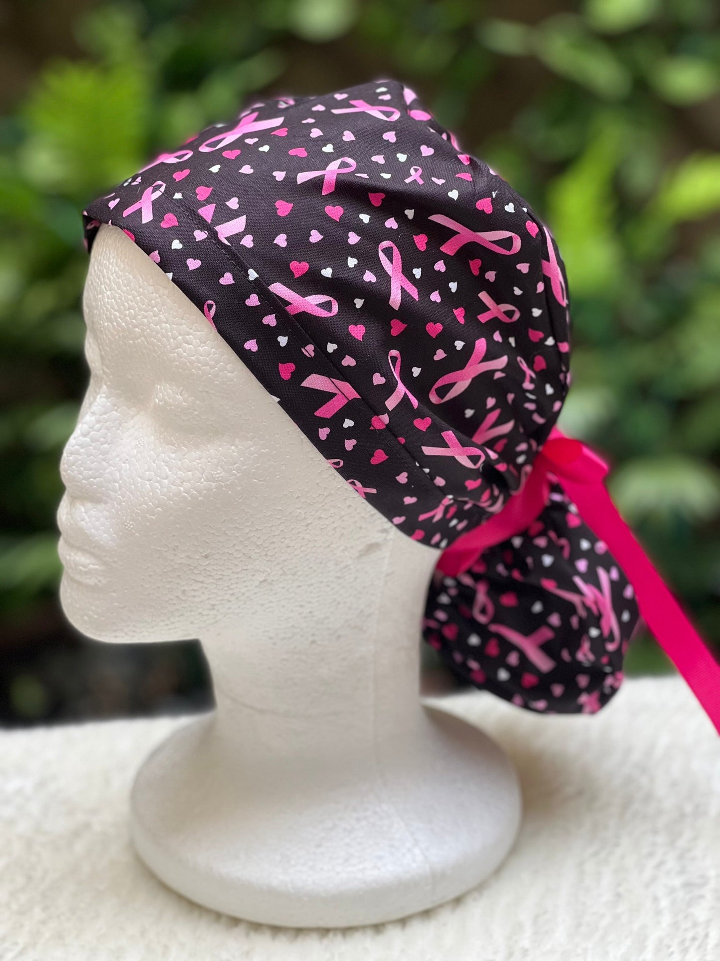 Breast Cancer Awareness (w/ Hearts) - Ponytail Cap