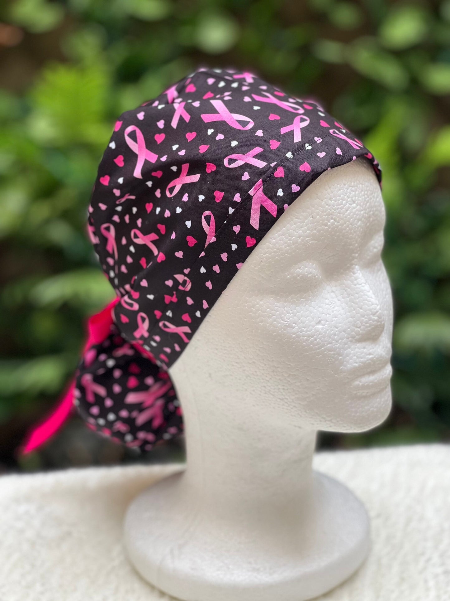 Breast Cancer Awareness (w/ Hearts) - Ponytail Cap