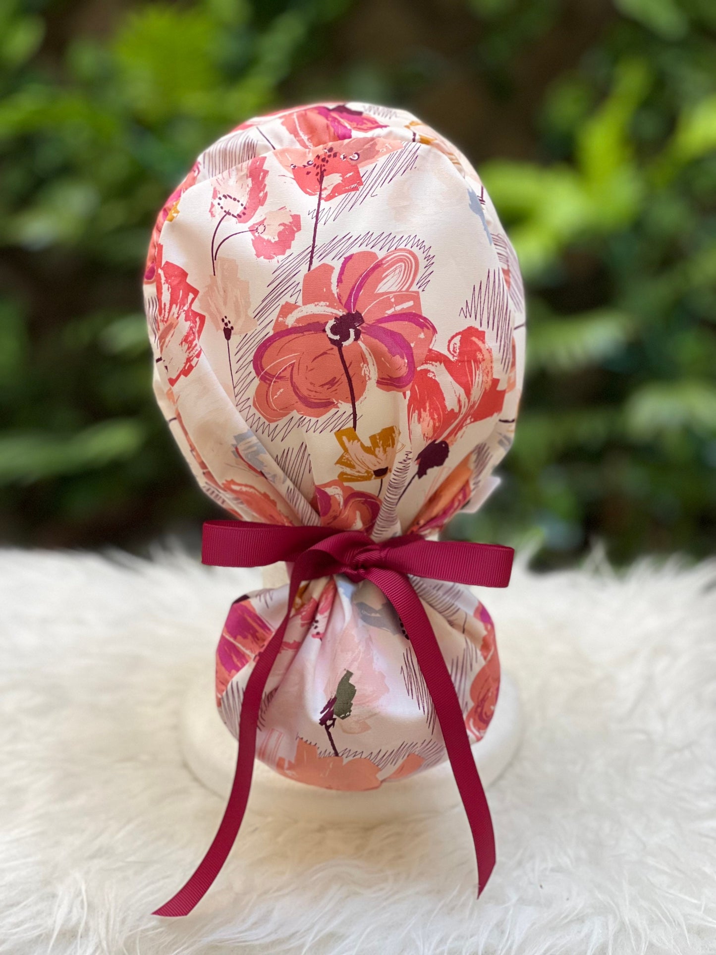 Floral Fuschia - Ponytail Cap