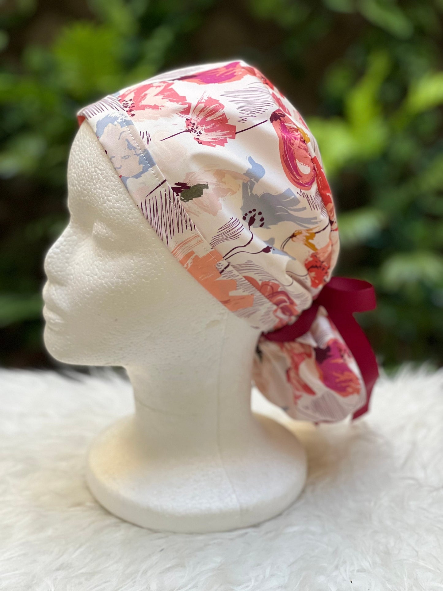 Floral Fuschia - Ponytail Cap