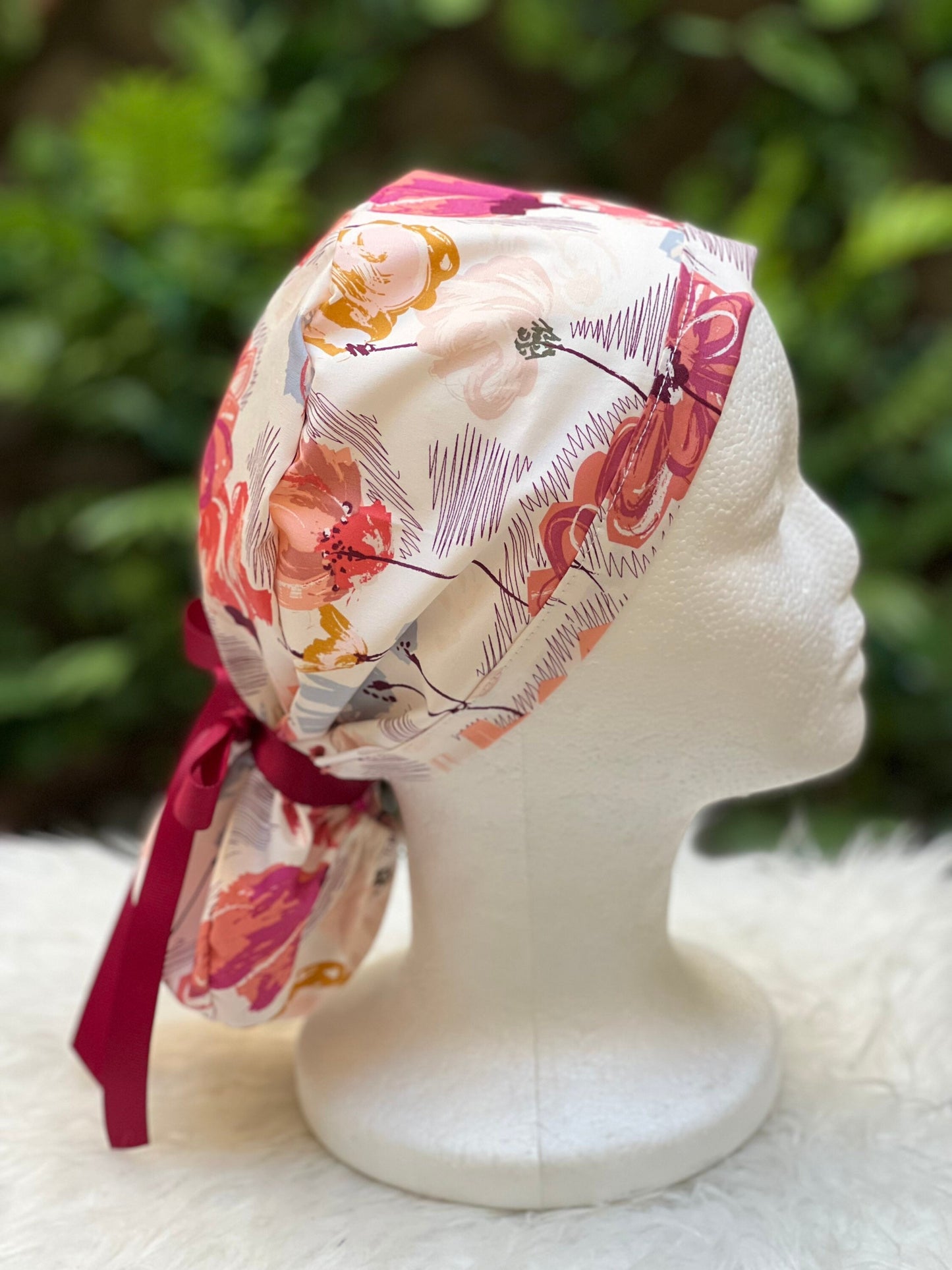 Floral Fuschia - Ponytail Cap
