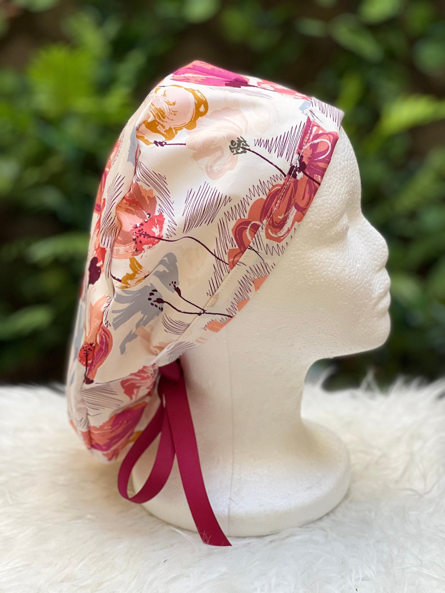 Floral Fuschia - Ponytail Cap