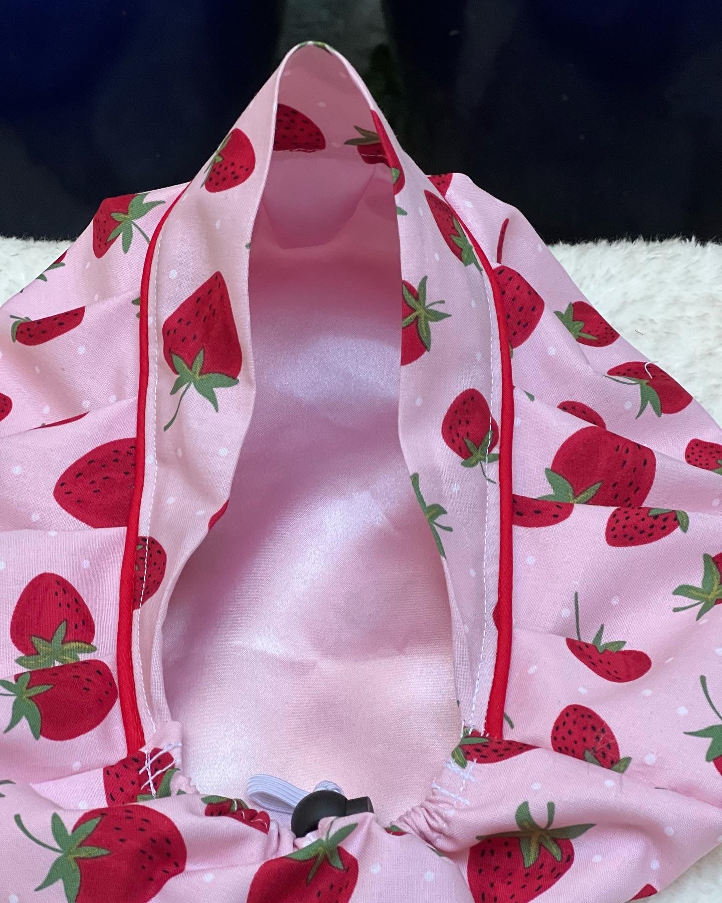 Strawberry bouffant cap