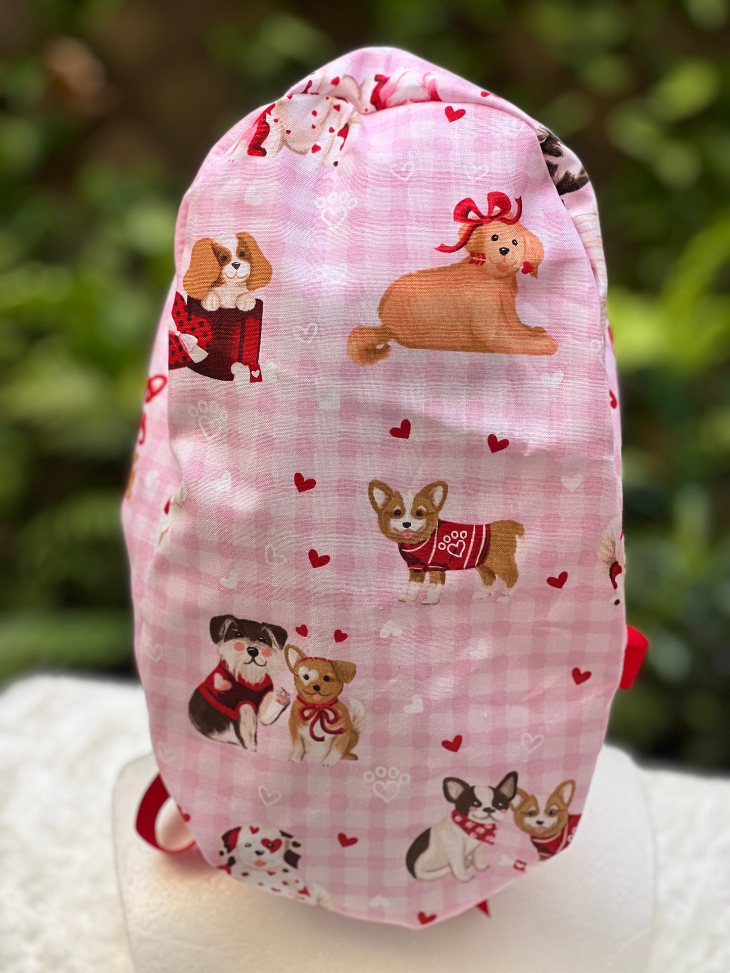 Cute puppy Valentines scrub cap