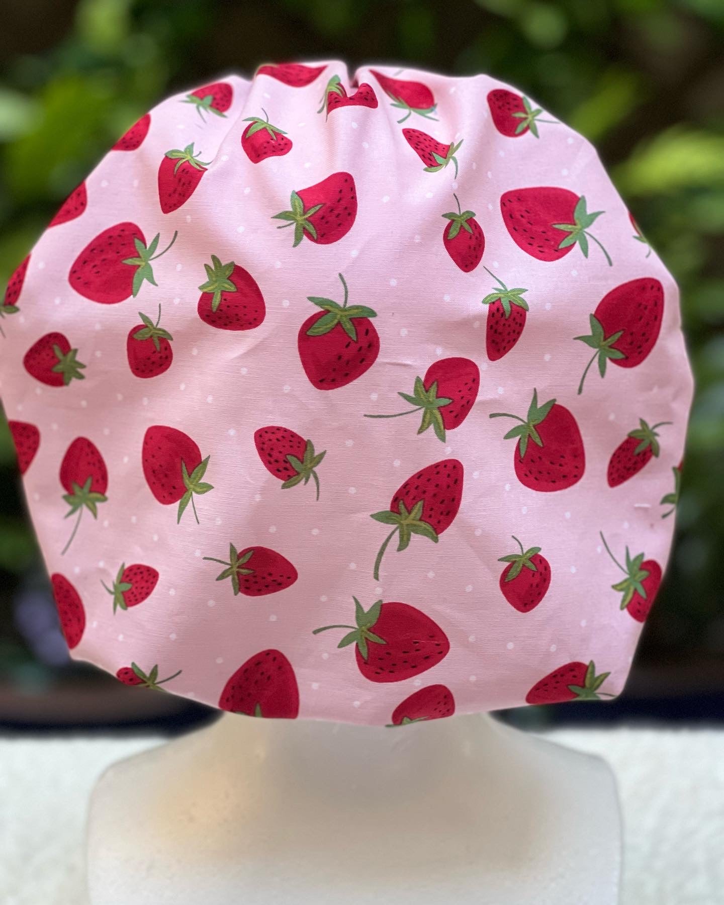 Strawberry bouffant cap