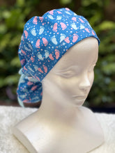 Load image into Gallery viewer, Baby Footprints  Ponytail Scrub Cap
