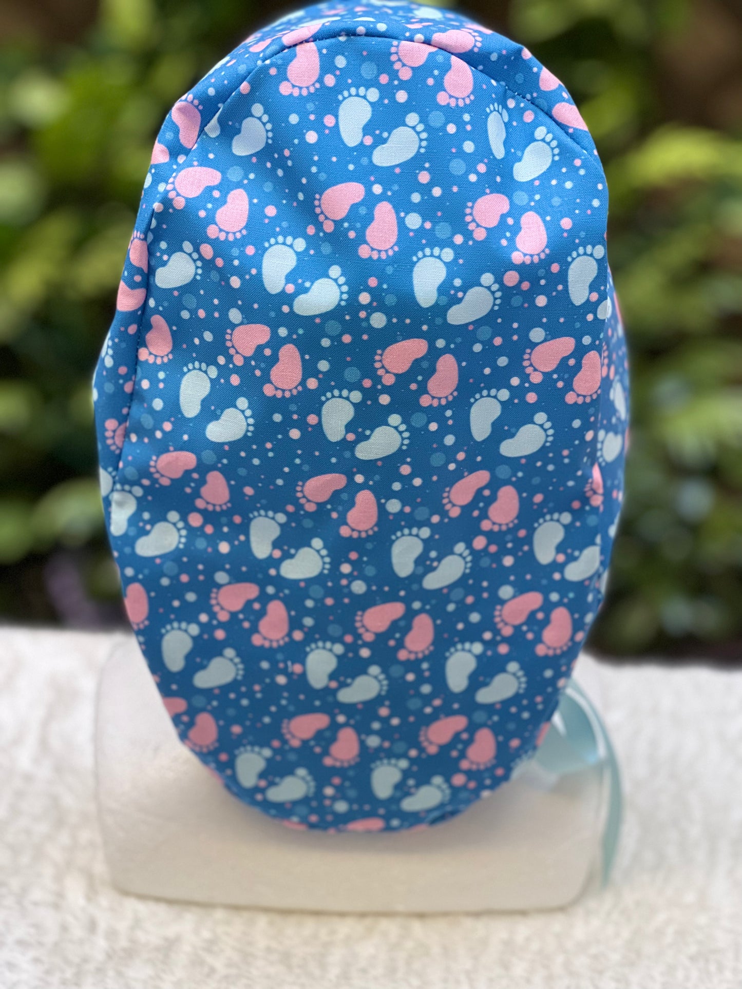 Baby Footprints  Ponytail Scrub Cap