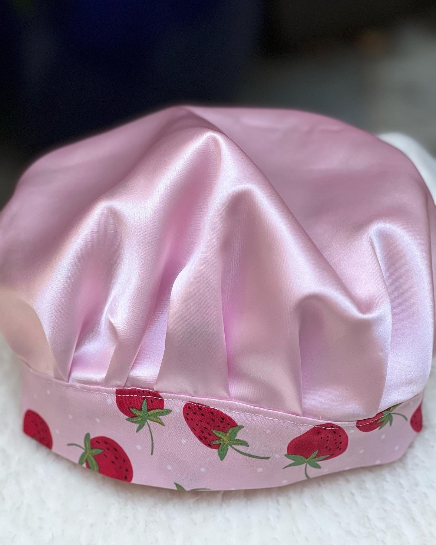 Strawberry bouffant cap