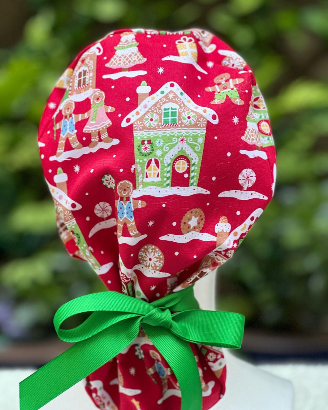 Gingerbread ponytail scrub cap