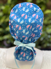 Load image into Gallery viewer, Baby Footprints  Ponytail Scrub Cap
